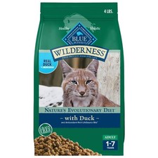 4-lb. Bag Grain-Free Dry Cat Food Duck Natural High-Protein Adult Cats Health