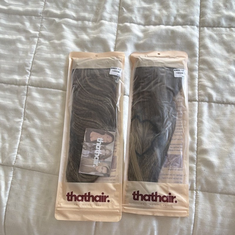 thathair. 12 Inch Hair Extensions AM02 10N24/8 2 Packs Hair Extension Set