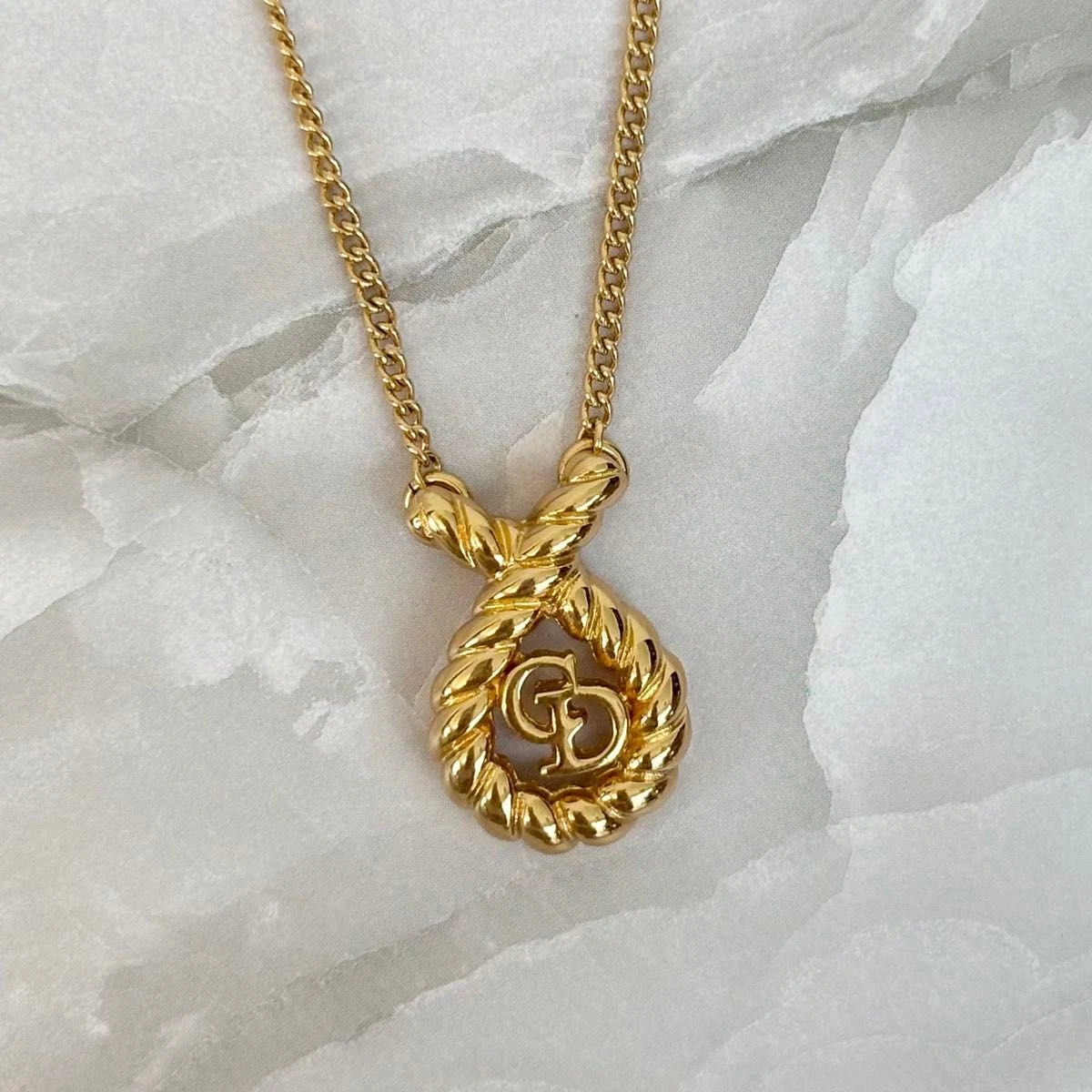 Orecchini merce Estremamente Christian Dior Collana CD Logo GP Placcato Oro Donna s