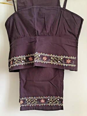 Ensemble Top Et Pantalon Comptoir Des Cotonniers - Taille 40 - Marron - Occasion Très Bon État