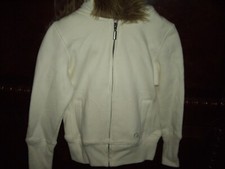 T18 NWOT Girl Size 5 Greendog Macy's Ivory Hooded Zip Up Jacket Sweatshirt TWIN 