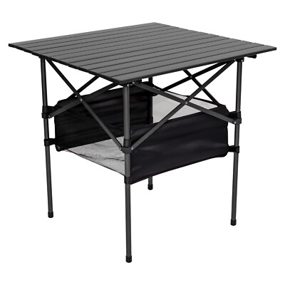 Andes 70cm Portable Aluminium Roll-Top Camping Dining Table with