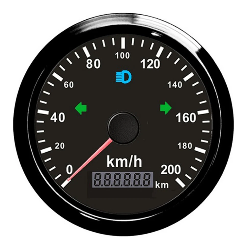 Velocímetro GPS 85 mm odómetro medidor 0-200 km/h para barco coche camión ATV motocicleta Foto 2 de 4