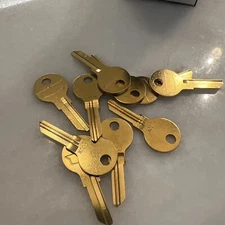 Lot Of 10 Jet K100M Key Blanks Chicago Cabinet Key Brass 6 Wafer USA Ilco 100am