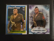 2021 WWE Topps Heritage #56 Commander Azeez Rookie Card + 2021 Topps Base #145