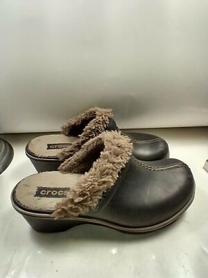 Crocs Cobbler 11552 Faux Fur Mules Shoes Women's sz 7