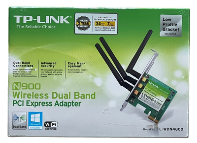 TP-LINK TL-WDN4800 N900 Wireless Dual Band PCI Express Adapter NEW 