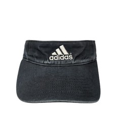 Adidas 3 Stripes Strapback Sun Visor Hat Black One Size Adjustable