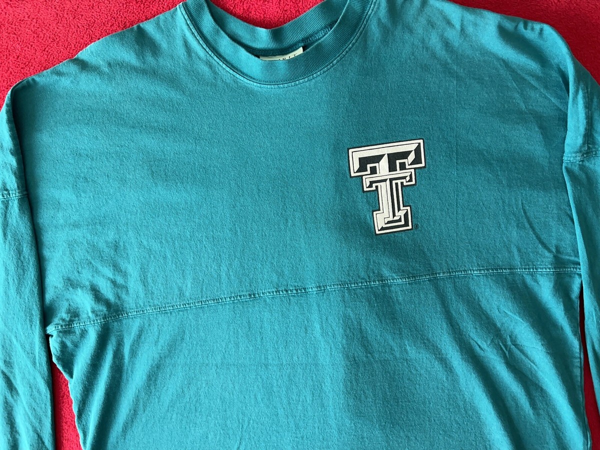 Vintage XL Texas Tech Est 1923 Blue Green Teal Spirit Jersey