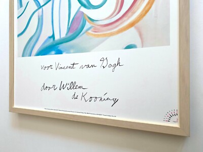 WILLEM DE KOONING 1990 LITHO PRINT FRAMED VAN GOGH EXHB POSTER