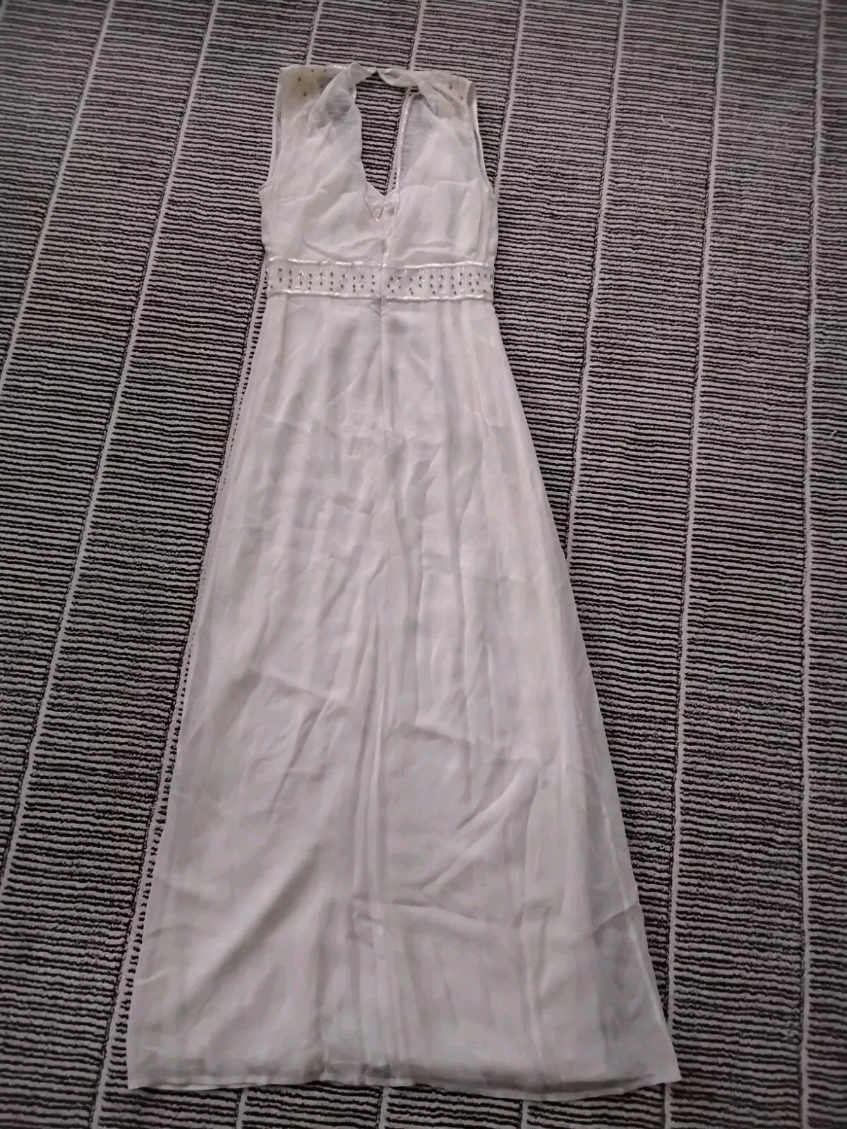 OFF WHITE Bellissimo abito lungo ricamato bianco sporco taglia 4