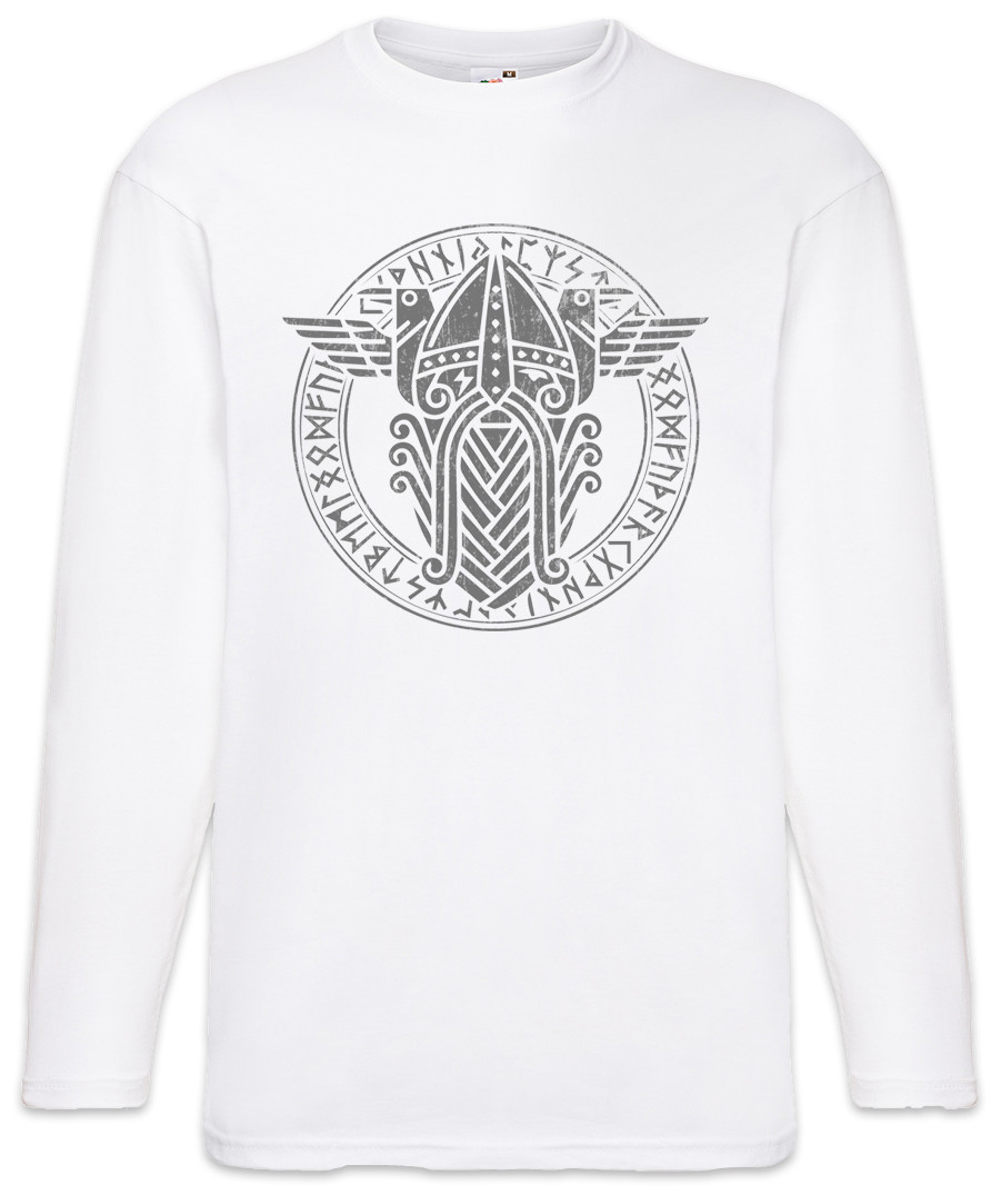 ALTRA T shirt uomo Odhin and Ravens Runes maniche lunghe vichinghi hugin e munin vichinghi