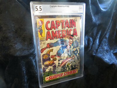 CAPTAIN AMERICA #102 MARVEL 1968 THE RED SKULL & SLEEPER APP LEE & KIRBY PGX 5.5
