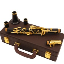 Sweet Sound Professional Eb 18-key Clarinet Ebony Clarinet, Gold-Plated Keys
