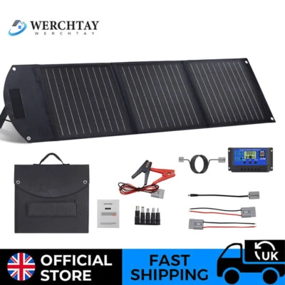 100W Watt 12V Portable Foldable Solar Panel Kit Camping Charger Power Station RV