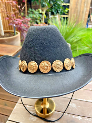 Schwarzer Cowboy Party Hut mit Goldmünzen, Texas, Tour, Party, NEU, Maßanfertigung