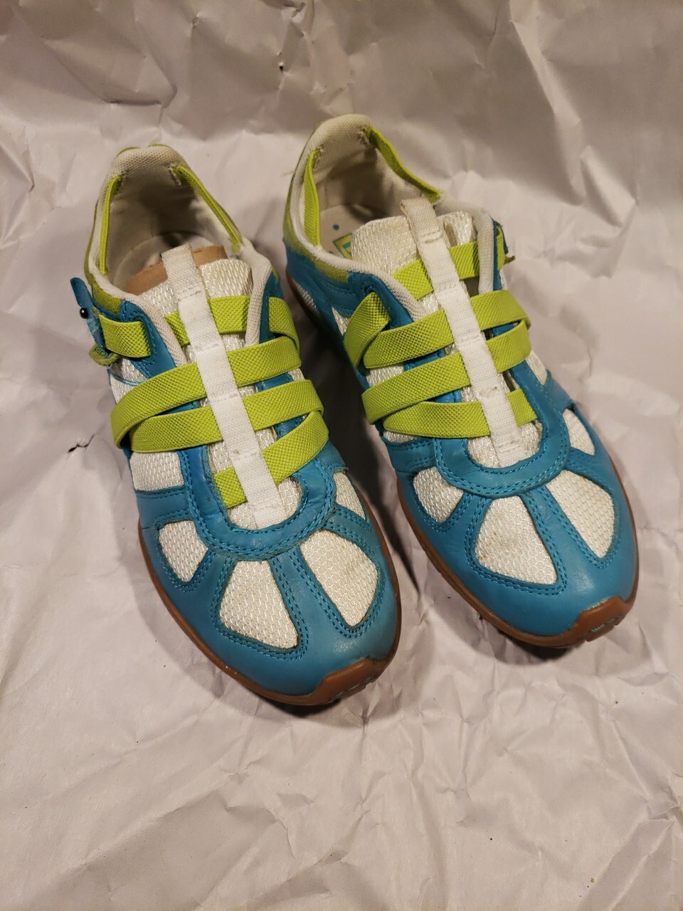 Diesel Sneakers Women Sz 8 Blue Vtg Leather Low Athletic Running Shoes Nrand New