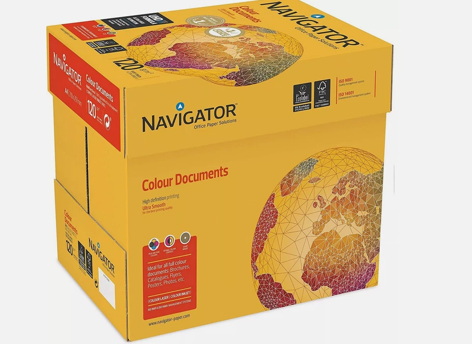 1250 SHEETS NAVIGATOR 120 GSM A4 PREMIUM QUALITY PRINTER PAPER COPY LASER INKJET