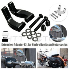 Black Mirror Relocation Extension Adapter Fit Harley Davidson Motorcycle Us New