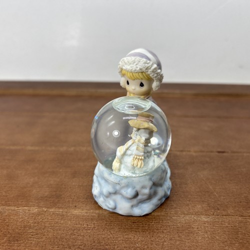 1998 Precious Moments Girl with Snowman Water Snow Globe Vintage 465356 - Picture 3 of 6