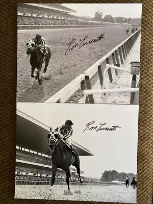 Secretariat photographs BELMONT STAKES (2items autographed) Ron Turcotte Signed