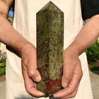 1750g Natural dragon blood stone Obelisk Crystal wand Point Reiki Healing — photo 3