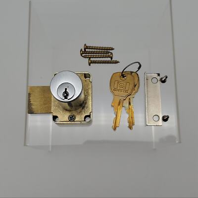 National C8125 Cabinet Door Lock Chrome 1-3/8''L x 7/8''D Cylinder Keyed Diff USA