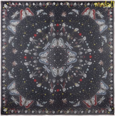 Alexander McQueen Black Moon Sun Keys Devil Trap Silk Chiffon 52