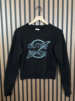 Rag Bone Sweater XS Women Black Fleece Outer Space Graphic Crewneck  Sweatshirt