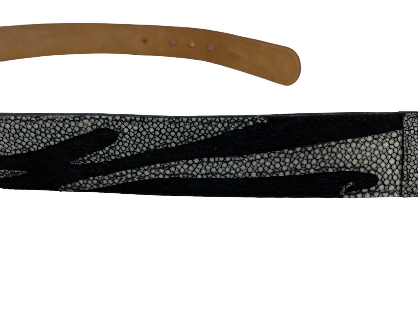 Roberto Cavalli Leather Belt Gray Python Abstract… - image 3