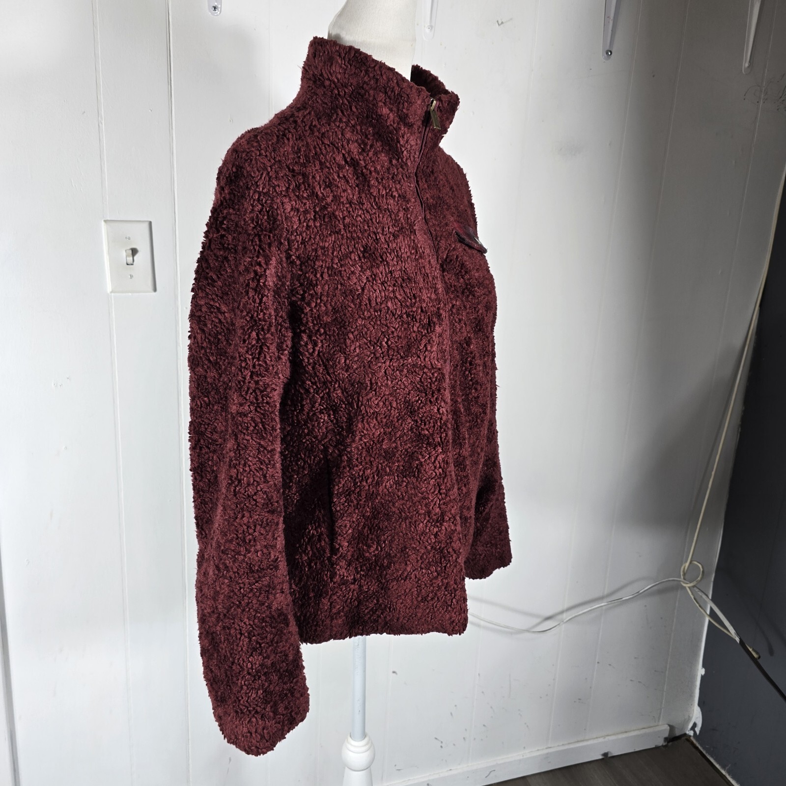 Pendleton Wms M Burgundy Bumpy Texture Acrylic Wa… - image 7