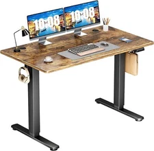 Rust Brown 48" Modern Height Adjustable Electric Standing Desk Home Office Table