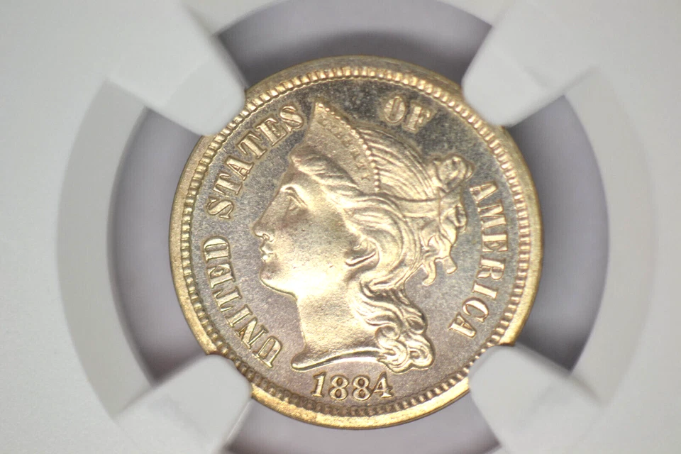 1884 Three Cent Nickel- NGC PF-65 Cameo. Superb Rare Date. - Image 2 of 4