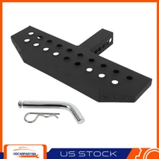 Universal 2" Black Trailer Tow Mount Receiver Rear Hitch Step Bar Bumper Guard
