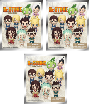 DR. STONE SERIES 1 FIGURAL BAG CLIP LOT OF 3 BLIND BAGS NEW TY3024