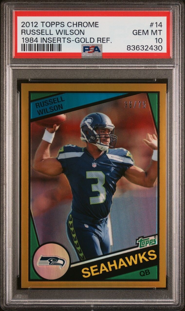 Russell Wilson Topps Chrome 1984 Inserts #14 Gold Refractor