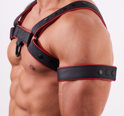 Premium BDSM Leder soft Armreif Armband Bondage rot