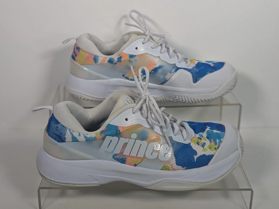 Zapatos de tenis/pickleball Prince Cross-Court 2.0 para mujer talla 8.5 blanco azul Foto 3 de 4