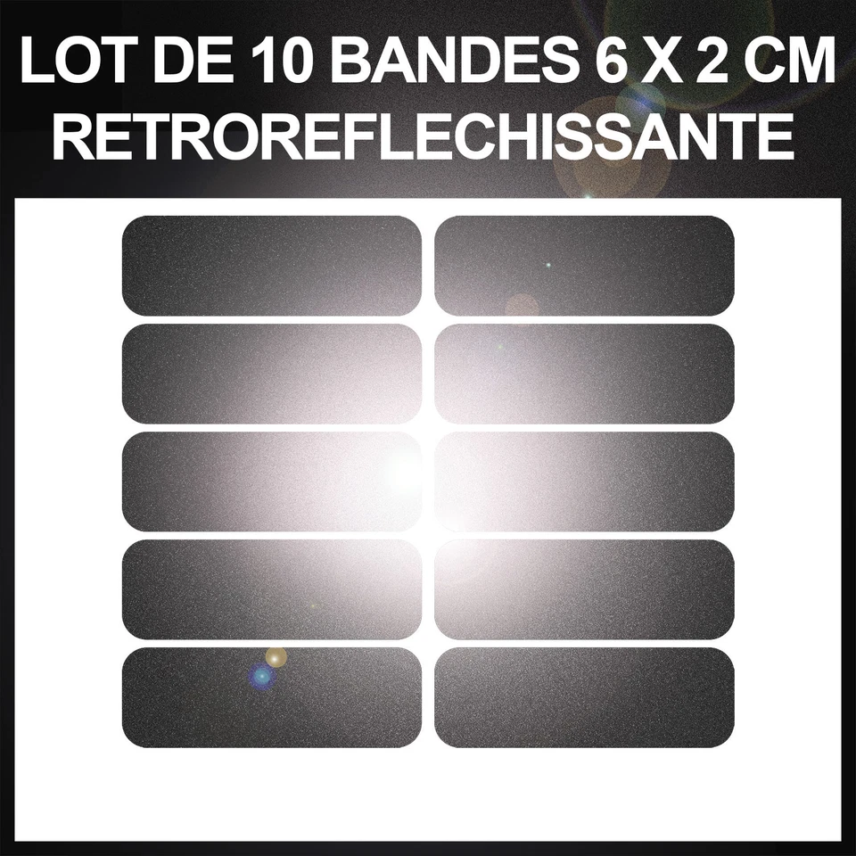 Sticker bande 6x2cm rétroréfléchissant adhésif autocollant casque moto scooter