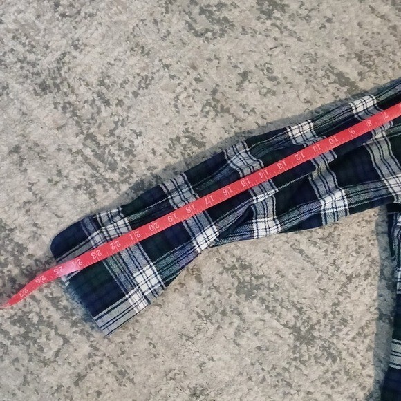 Pendleton Hawthorne flannel patch elbow L blue gr… - image 8