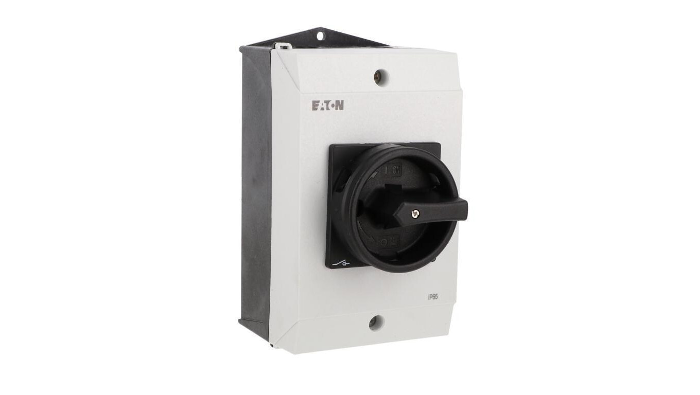 40A 3P 1Z+1R disconnector in IP65 housing with EMC sheet, black handle wi /T2UK