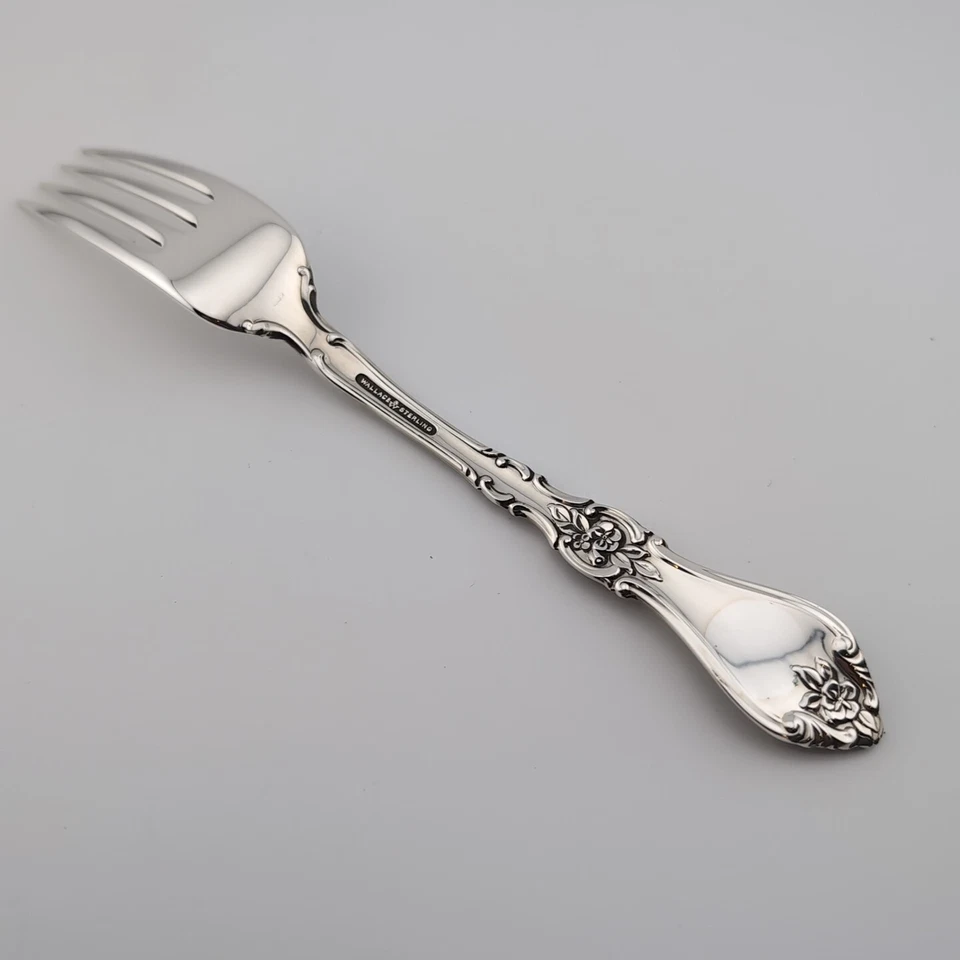 Tenedor Wallace Royal Rose de plata esterlina - 7 3/8" - sin monogramas Foto 2 de 3
