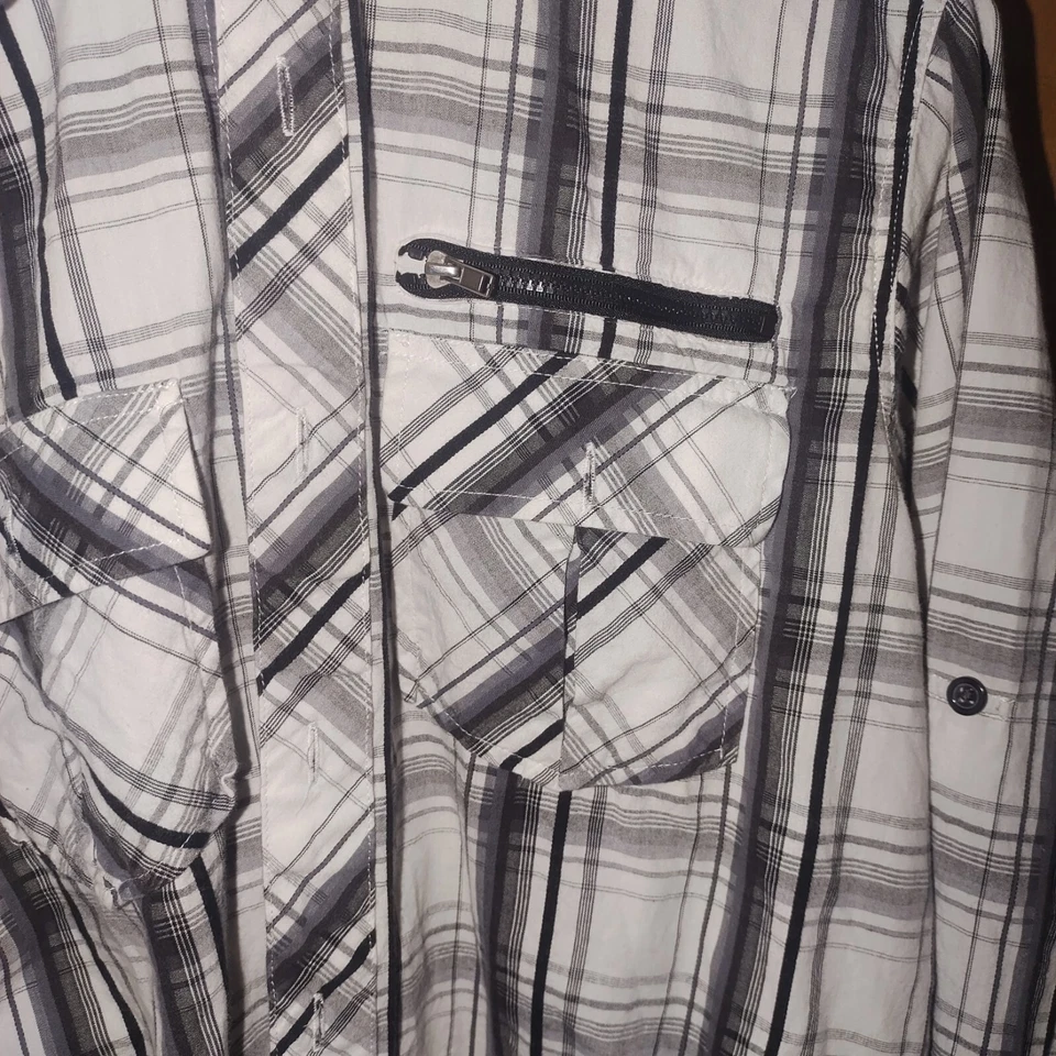 Camisa de campo Eighty Eight platino manga larga gris charretera para hombre S Foto 4 de 4