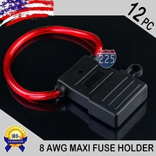 12 Pack 8 Gauge APX MAXI Inline Blade Fuse Holder with Waterproof Cap Heavy Duty
