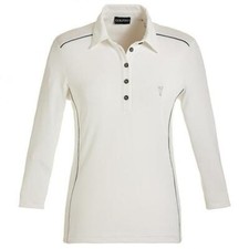NWT Golfino Ladies DRY COMFORT 3/4 SLEEVE POLO 5235724 108 Snow Sz 4 6 10 NEW