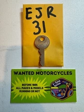 TRIUMPH NORTON UNION MOTORCYCLE KEY GENUINE ENGLAND ORIGINAL OEM PRE CUT # EJR31