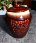 VINTAGE McCoy Pottery Drip Glaze Cookie Jar Pot with Lid Container #7024 - 8.5"