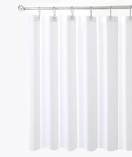 Fabric Shower Curtain Liner 40x72 White Water Resistant Weighted Hem