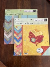 K&Company Scrapbook Paper 12x12, partial pads, Brenda Walton Mira & Sea Glass