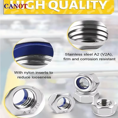 #ad Stainless Steel Nylon Lock Nuts Hex M2 M12 Self Locking Nylock Nuts US $13.28